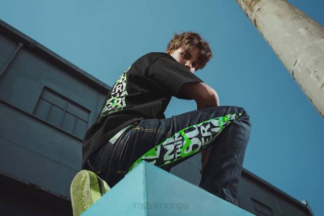 Razer evisu t-skjorte med daicock-trykk klær én farge FL0B191