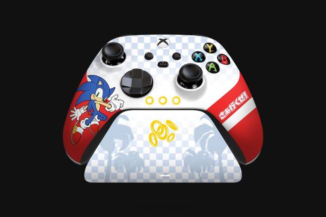 Razer sonic the hedgehog trådløs kontroller og hurtigladestativ for xbox konsoll én farge FL0B167