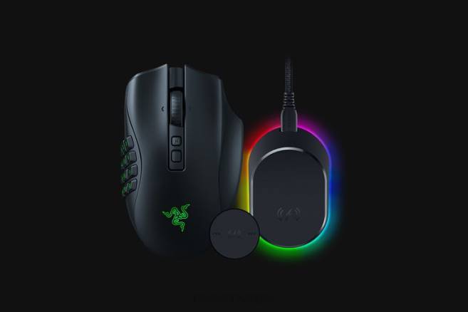 Razer naga v2 pro + mouse dock pro-pakke mus én farge FL0B44