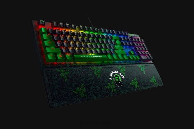 Razer X *A Bathing Ape blackwidow v3 - grønn bryter - oss tastatur grønn FL0B60